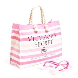Victoria’s Secret Tote and Flip Flops -NWT